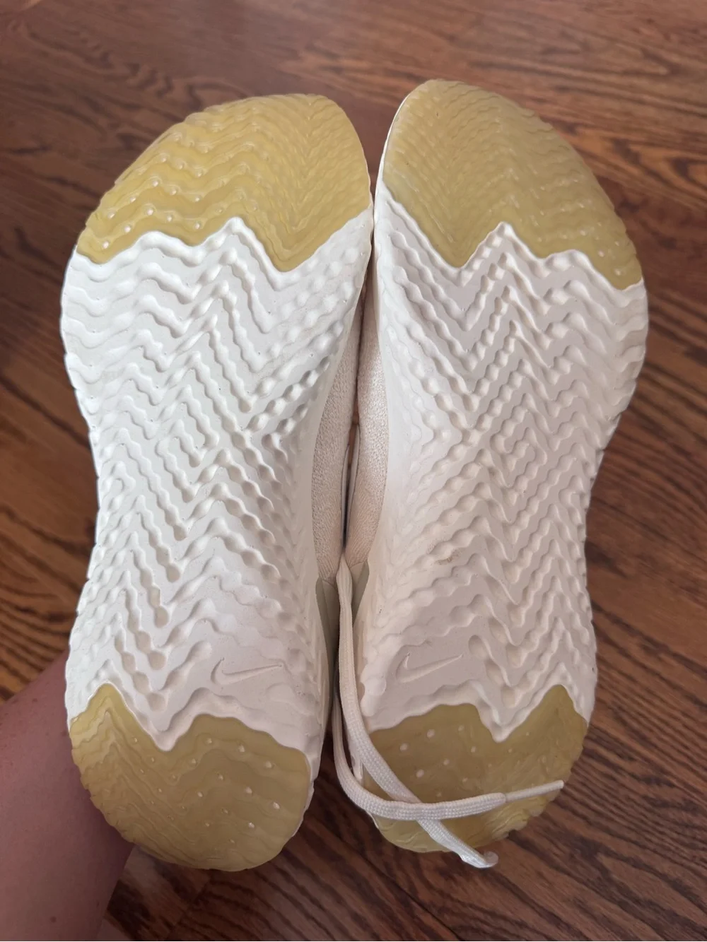 Nike Women’s Light Cream FlyKnit Epic Reacts Running Sneakers